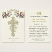 Elegant Bloemen Katholiek Bruiloft Gebed Kaart (Voorkant /achterkant)
