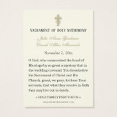 Elegant Bloemen Katholiek Bruiloft Gebed Kaart (Achterkant)