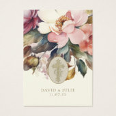 Elegant Bloemen Katholiek Bruiloft Gebed Kaart (Voorkant)