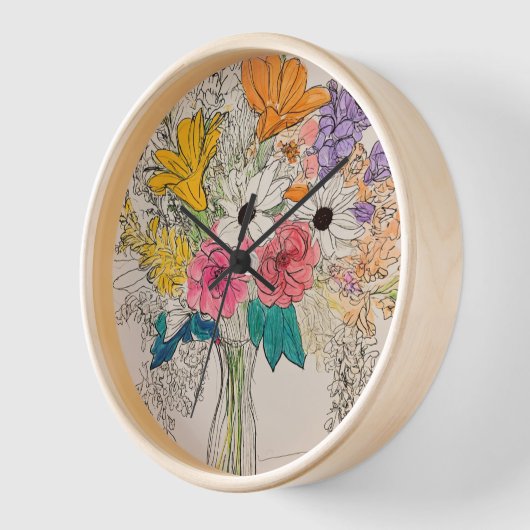 Elegant Bloemen Klok Ontwerp (Hoek)