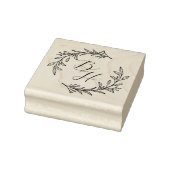 Elegant Bloemen Krans Bruiloft Monogram Rubberstempel (Stempel)
