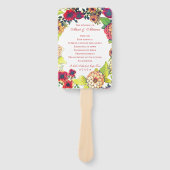 Elegant Bloemen Land Huwelijksceremonie Programma Handwaaier (Voorkant)