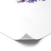 Elegant Bloemen Lavendel Baby shower Welkom Poster (Hoek)