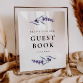 Elegant Bloemen Lavendel Guestbook Poster