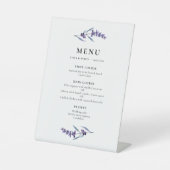 Elegant Bloemen Lavendel Menu Reclamebord Met Voetstuk (Voorkant)