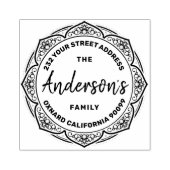 Elegant  Bloemen Lijst-aangepaste familienaam Rubberstempel (Afrduk)