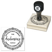 Elegant  Bloemen Lijst-aangepaste familienaam Rubberstempel (Gestempeld)