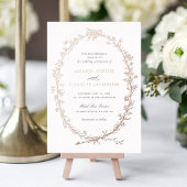 Elegant Bloemen Lijst Botanische Bruiloft Folie Uitnodiging