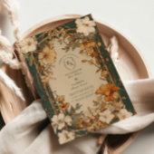 Elegant  Bloemen Lijst Bruiloft Kaart