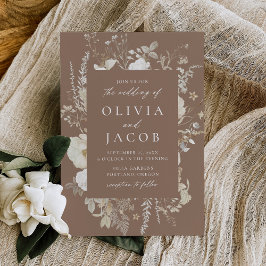 Elegant  Bloemen Lijst Bruiloft Kaart