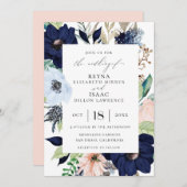 Elegant Bloemen Lijst Bruiloft Kaart (Voorkant / Achterkant)