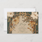 Elegant  Bloemen Lijst Bruiloft RSVP Kaartje (Voorkant)