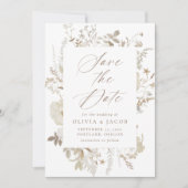 Elegant  Bloemen Lijst Bruiloft Save The Date (Voorkant)