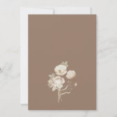 Elegant  Bloemen Lijst Bruin Bruiloft Save The Date (Achterkant)