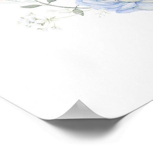 Elegant Bloemen Lijst Doop Welkom Poster (Hoek)