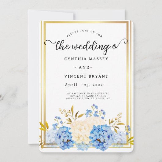 Elegant Bloemen Lijst Invitation Kaart (Voorkant)