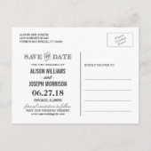 Elegant Bloemen Lijst Kraft Bruiloft Save the Date Aankondigingskaart (Achterkant)
