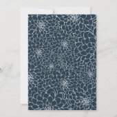 Elegant Bloemen Lijst Navy Baby Sprinkle Invitatio Kaart (Achterkant)