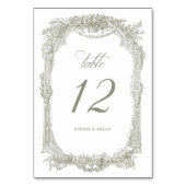  Elegant Bloemen Lijst Ornament Sage Bruiloft Kaart (Voorkant)