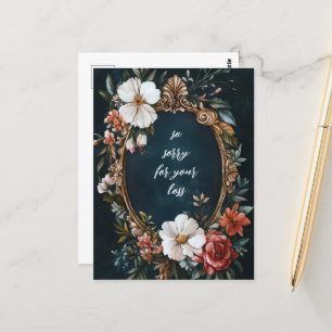 Elegant Bloemen Lijst  Sorry voor uw verlies Briefkaart