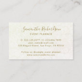 Elegant Bloemen Lineart Patroon Beige Goud Visitekaartje (Achterkant)