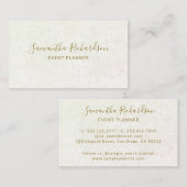 Elegant Bloemen Lineart Patroon Beige Goud Visitekaartje (Voorkant / Achterkant)