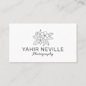 Elegant Bloemen Logo Zwart & Wit Visitekaartje (Voorkant)