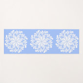 Elegant Bloemen Mandala Wit en Blauw Yogamat (Voorkant (horizontaal))