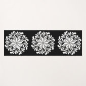 Elegant Bloemen Mandala Wit en Zwart Yogamat (Voorkant (horizontaal))