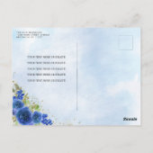 Elegant Bloemen Marine Blauw Goud Tiara Quinceañer Briefkaart (Achterkant)