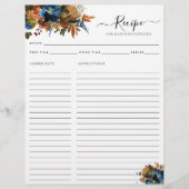 Elegant Bloemen Marine Blauw Terracotta Keuken Rec (Voorkant)