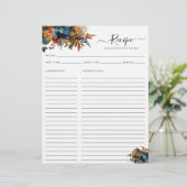 Elegant Bloemen Marine Blauw Terracotta Keuken Rec (Staand voorkant)