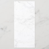 Elegant Bloemen Marine Blauw & Wit Marmeren Bruilo Menu (Achterkant)