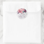 Elegant Bloemen Marmeren Bijbelvers Ronde Sticker (Tas)