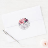 Elegant Bloemen Marmeren Bijbelvers Ronde Sticker (Envelop)