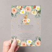 Elegant Bloemen Meisjes 1e Verjaardag Acryl Uitnodigingen (Insitu (Draagbaar))