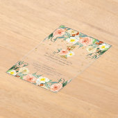 Elegant Bloemen Meisjes 1e Verjaardag Acryl Uitnodigingen (Laagn)