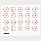 Elegant Bloemen Monogram Bruiloft Envelop Stickers (Vel)