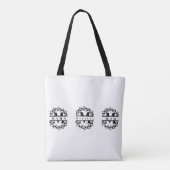 Elegant Bloemen Monogram met Tekst: MAMÁ & Naam Tote Bag (Achterkant)