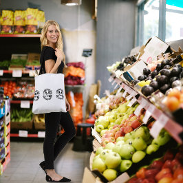 Elegant Bloemen Monogram met Tekst: MAMÁ & Naam Tote Bag