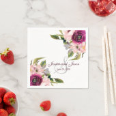 Elegant Bloemen Monogram Rustieke Bruiloft Servet (Insitu)