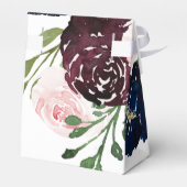 Elegant Bloemen Navy Blauw en Plum | VRIJGEZELLENF Bedankdoosjes (Achterkant)