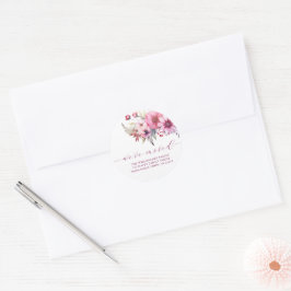 Elegant Bloemen Nieuw Adres Ronde Sticker