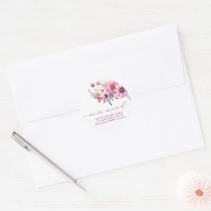 Elegant Bloemen Nieuw Adres Ronde Sticker