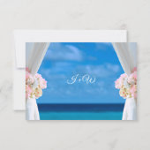 Elegant Bloemen Ocean Beach Zomer bruiloft RSVP (Achterkant)