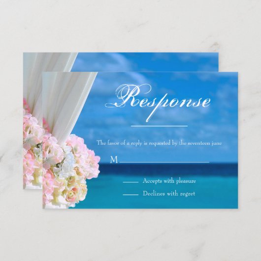 Elegant Bloemen Ocean Beach Zomer RSVP (Voorkant / Achterkant)