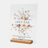 Elegant Bloemen Open Bar Teken Acryl Bord (Hoek)