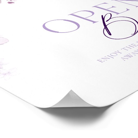 Elegant Bloemen Open Bar Teken Poster (Hoek)