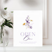 Elegant Bloemen Open Bar Teken Poster