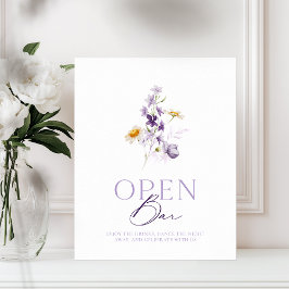 Elegant Bloemen Open Bar Teken Poster